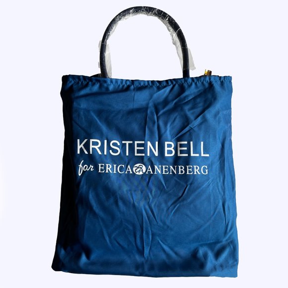 Kristen Bell for Erica Anenberg | Dark Blue Leather Purse w/Long Strap - Picture 8 of 8